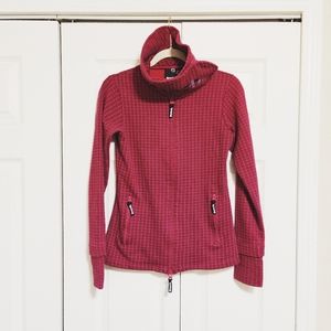 Bench Pink Plaid Funnel Neck Sweatshirt